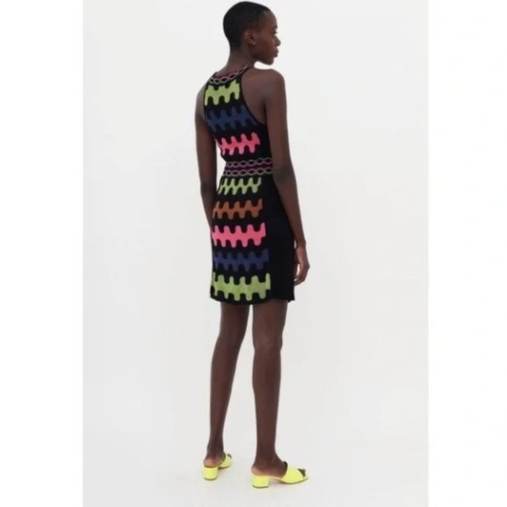 M Missoni Women's Halter Puzzle Stripe Knit Squiggle A Line Dress US Size 2 - Picture 2 of 16